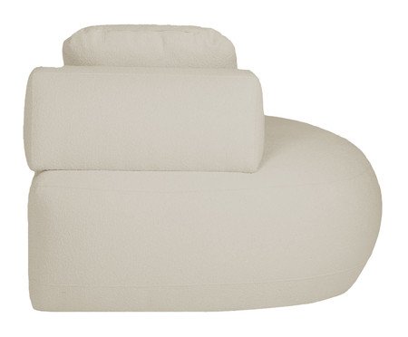 Sofá Módulo Chaise Direita Laguna by Elle - Boucle Bege | Westwing