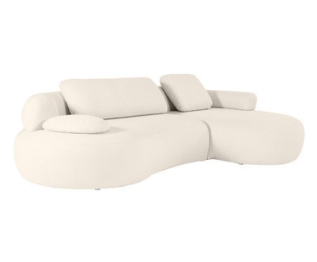 Sofá Chaise Esquerda Laguna by Elle - Boucle Off-White VI | Westwing