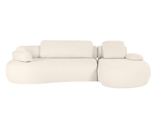 Sofá Laguna by Elle - Chaise Direita Boucle Off White VI, Cru | WestwingNow