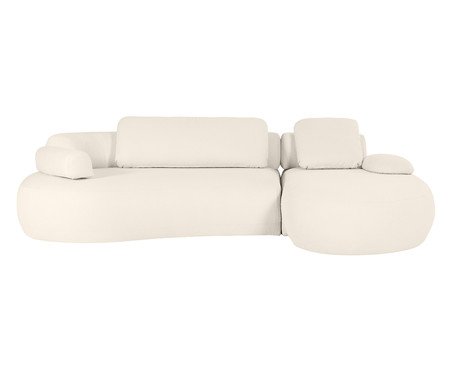 Sofá Chaise Esquerda Laguna by Elle - Boucle Off-White VI | Westwing