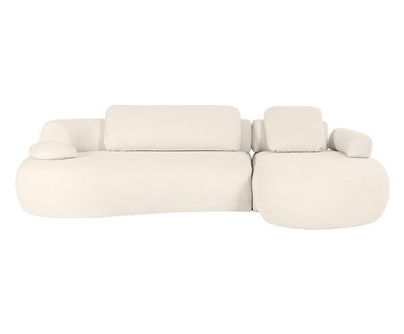 Sofá Chaise Esquerda Laguna by Elle - Boucle Off-White VI | Westwing