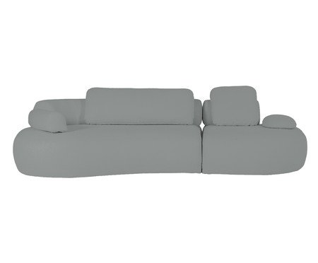 Sofá Laguna by Elle - Lateral Esquerda Estendida  - Boucle Cinza III | Westwing