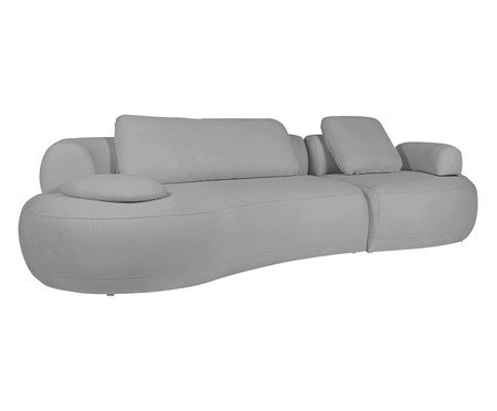 Sofá Lateral Esquerda Estendida Laguna by Elle - Boucle Cinza III | Westwing