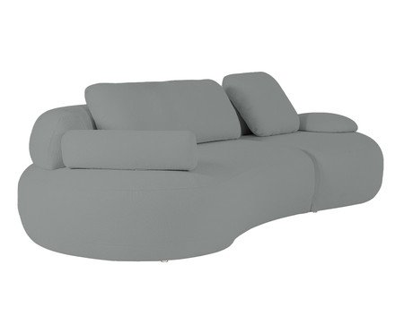 Sofá Lateral Esquerda Estendida Laguna by Elle - Boucle Cinza III | Westwing