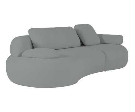 Sofá Lateral Esquerda Estendida Laguna by Elle - Boucle Cinza III | Westwing