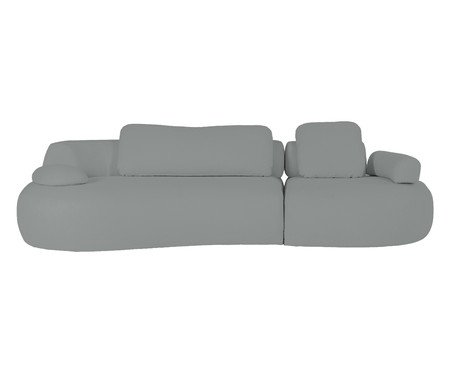 Sofá Lateral Esquerda Estendida Laguna by Elle - Boucle Cinza III | Westwing