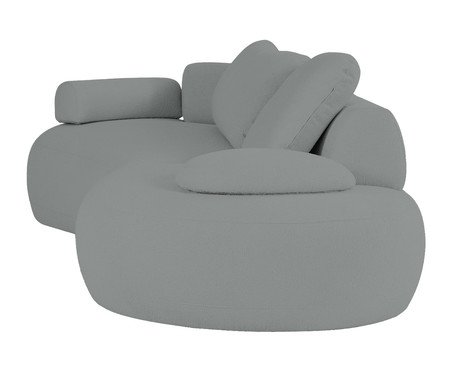 Sofá Lateral Esquerda Estendida Laguna by Elle - Boucle Cinza III | Westwing