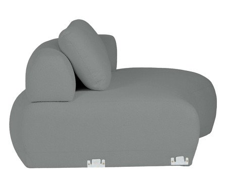 Sofá Módulo Lateral Direito Estendido Laguna by Elle - Boucle Cinza | Westwing