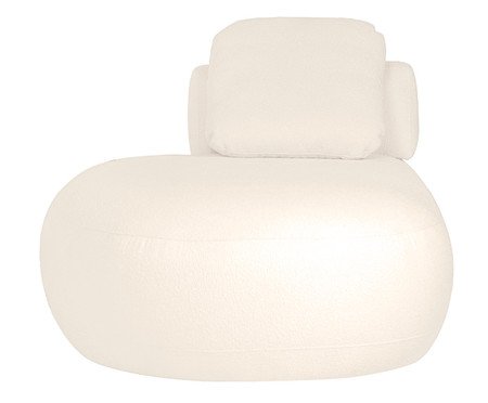 Sofá Módulo Chaise Direita Laguna by Elle - Boucle Off-White | Westwing