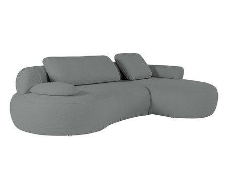 Sofá Chaise Esquerda Laguna by Elle - Boucle Cinza VI | Westwing