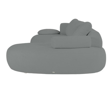 Sofá Chaise Esquerda Laguna by Elle - Boucle Cinza VI | Westwing