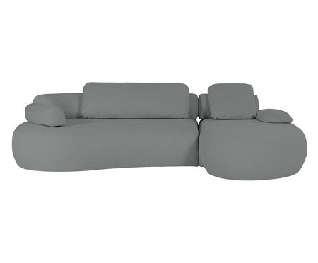 Sofá Chaise Esquerda Laguna by Elle - Boucle Cinza VI | Westwing