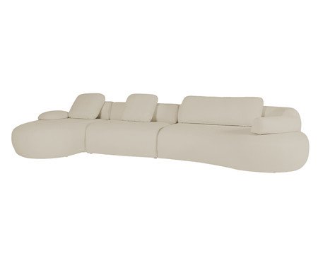 Sofá Chaise Direita Laguna by Elle - Boucle Bege V | Westwing
