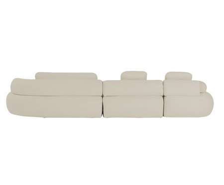 Sofá Chaise Direita Laguna by Elle - Boucle Bege V | Westwing