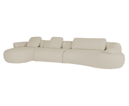Sofá Chaise Direita Laguna by Elle - Boucle Bege V | Westwing