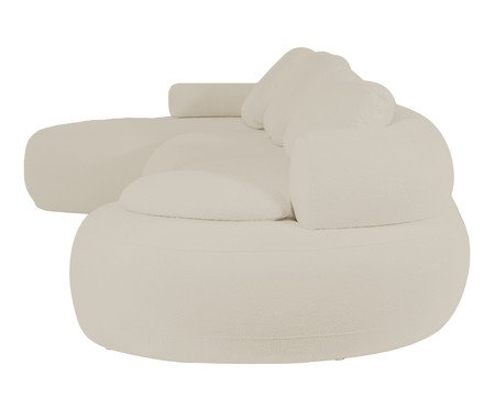 Sofá Chaise Direita Laguna by Elle - Boucle Bege V | Westwing