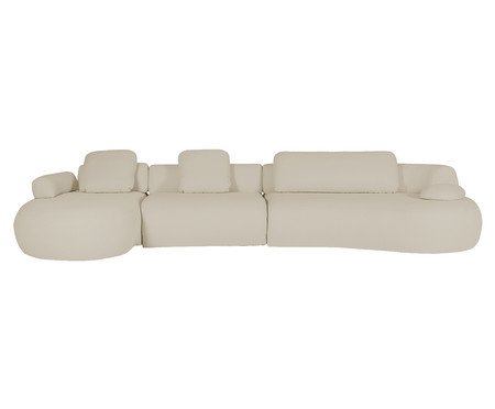 Sofá Chaise Direita Laguna by Elle - Boucle Bege V | Westwing