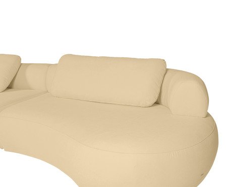 Sofá Chaise Direita Laguna by Elle - Boucle Bege V | Westwing
