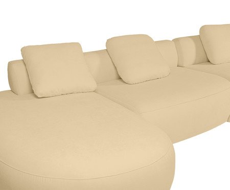 Sofá Chaise Direita Laguna by Elle - Boucle Bege V | Westwing