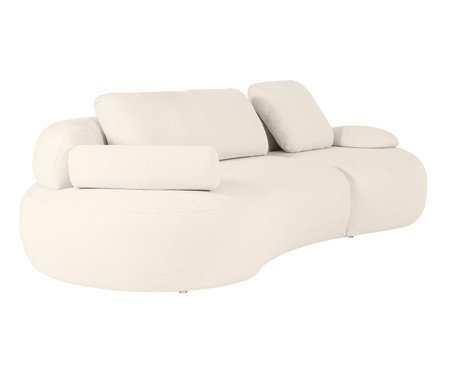 Sofá Lateral Esquerda Estendida Laguna by Elle - Boucle Off-White III | Westwing