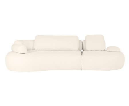 Sofá Lateral Esquerda Estendida Laguna by Elle - Boucle Off-White III | Westwing