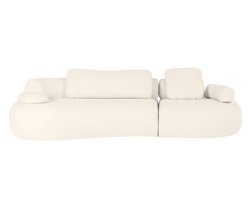 Sofá Lateral Esquerda Estendida Laguna by Elle - Boucle Off-White III, Cru | WestwingNow