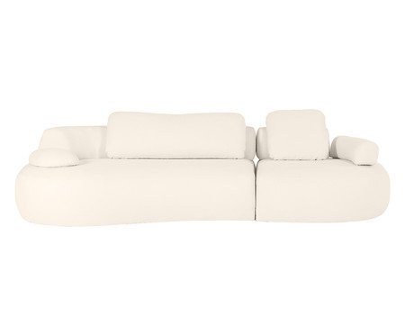 Sofá Lateral Esquerda Estendida Laguna by Elle - Boucle Off-White III | Westwing