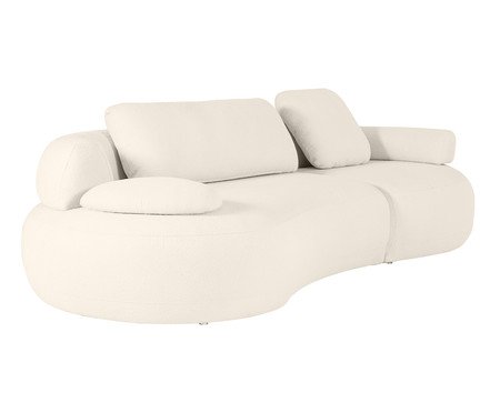 Sofá Lateral Esquerda Estendida Laguna by Elle - Boucle Off-White III | Westwing