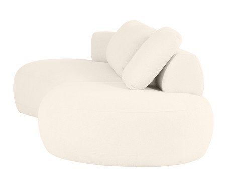 Sofá Lateral Esquerda Estendida Laguna by Elle - Boucle Off-White III | Westwing