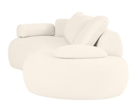 Sofá Lateral Esquerda Estendida Laguna by Elle - Boucle Off-White III | Westwing