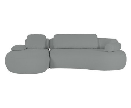 Sofá Chaise Direita Laguna by Elle - Boucle Cinza II | Westwing