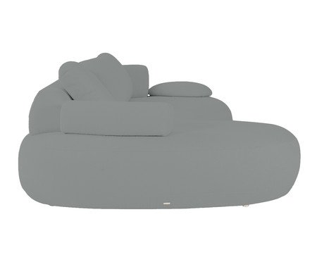Sofá Chaise Direita Laguna by Elle - Boucle Cinza II | Westwing