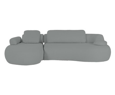 Sofá Chaise Direita Laguna by Elle - Boucle Cinza II | Westwing