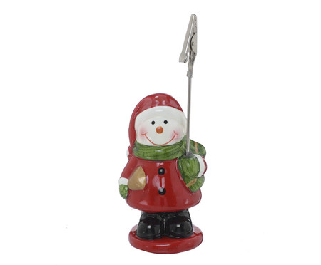 Porta Cartao Boneco de Neve Vermelho