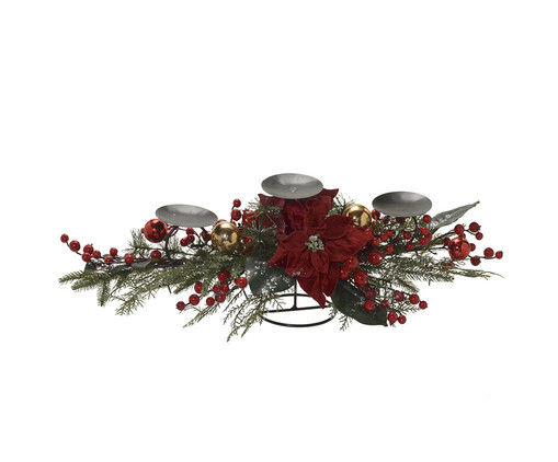 Candelabro decorado 3 Velas Vermelho, red | WestwingNow