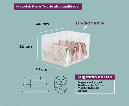 Organizador Colmeia Cristal Premium G1 Azul | WestwingNow