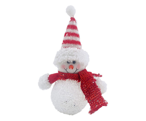 Boneco de Neve com Luz Branco e Vermelho, Branco | WestwingNow