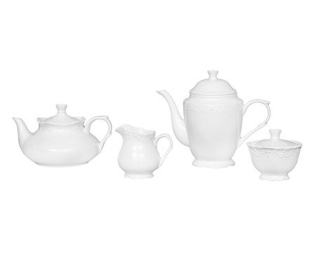 Jogo para Servir Chá em Porcelana Gael - Branco