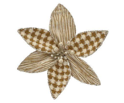Flor Natalina Bege e Dourado II, Bege | WestwingNow