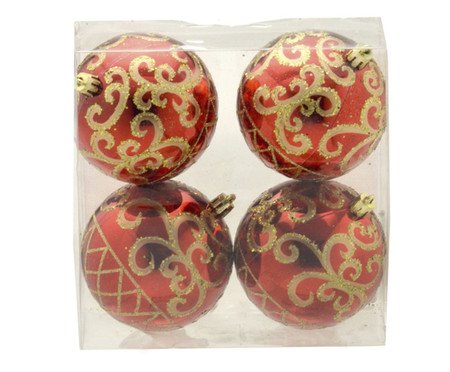 Jogo Bolas Natal Vermelho e Dourado | Westwing