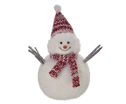 Boneco de Neve Vermelho e Prata, Branco | WestwingNow