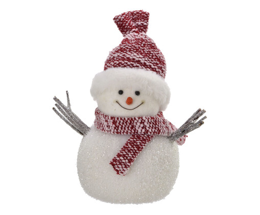 Boneco de Neve Vermelho e Prata, Branco | WestwingNow