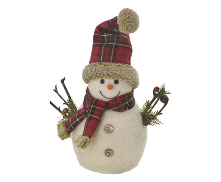 Boneco de Neve Creme e Vermelho