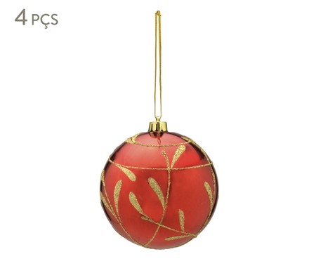 Jogo Bolas Natal Vermelho e Dourado I