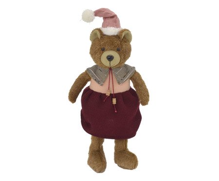 Pelúcia Urso Natalino Marrom <br> -  Vermelho <br> -  Rosa | Westwing