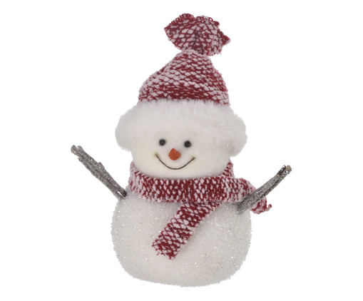 Boneco de Neve Vermelho e Prata, Branco | WestwingNow