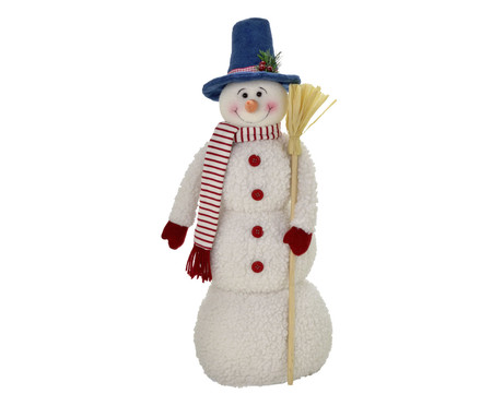 Enfeite de Natal Boneco de Neve Branco e Vermelho