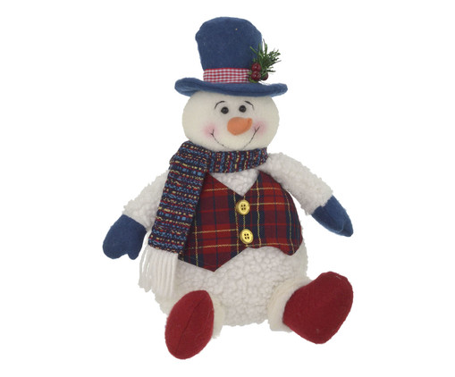 Enfeite de Natal Boneco de Neve Branco e Vermelho, Branco | WestwingNow