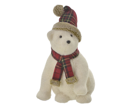 Urso Natalino Creme e Vermelho