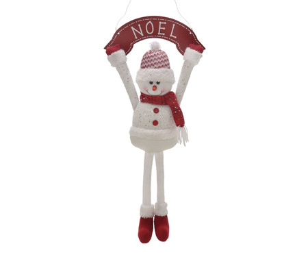 Boneco de Neve de Parede Branco e Vermelho